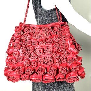Valentino Garavani Red Nappa Atelier Rose Edition Large Tote/Shoulder Bag